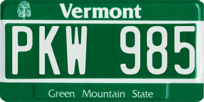 VT license plate PKW985