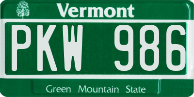 VT license plate PKW986