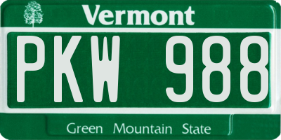VT license plate PKW988