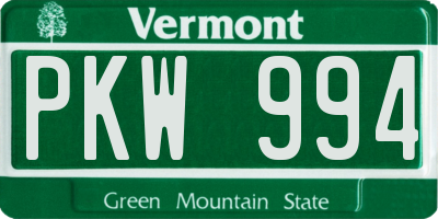 VT license plate PKW994