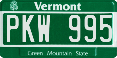 VT license plate PKW995