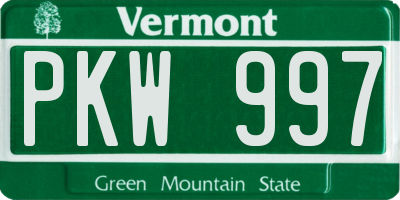 VT license plate PKW997
