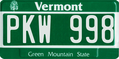 VT license plate PKW998