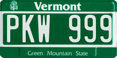 VT license plate PKW999