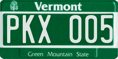 VT license plate PKX005