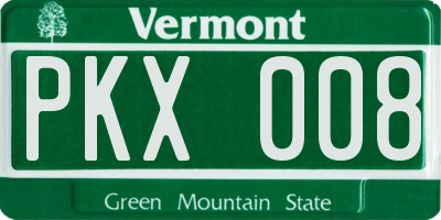 VT license plate PKX008