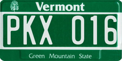 VT license plate PKX016