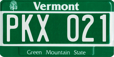 VT license plate PKX021