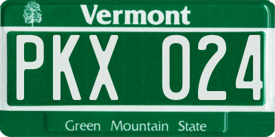 VT license plate PKX024
