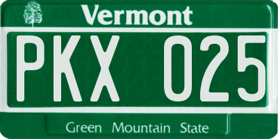VT license plate PKX025