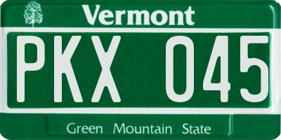 VT license plate PKX045