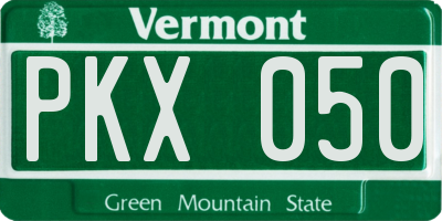 VT license plate PKX050