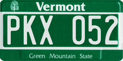 VT license plate PKX052