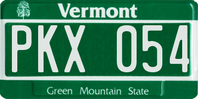 VT license plate PKX054