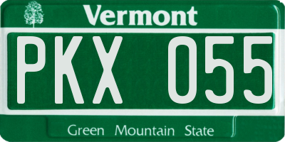 VT license plate PKX055