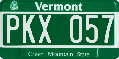 VT license plate PKX057