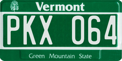 VT license plate PKX064