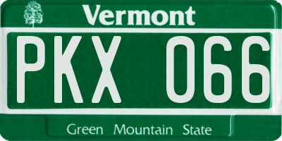VT license plate PKX066