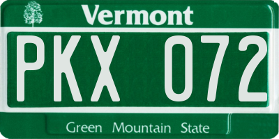 VT license plate PKX072