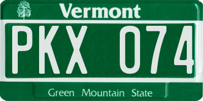 VT license plate PKX074