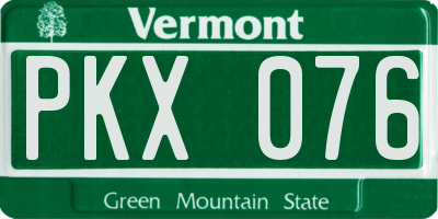 VT license plate PKX076
