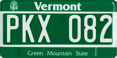 VT license plate PKX082