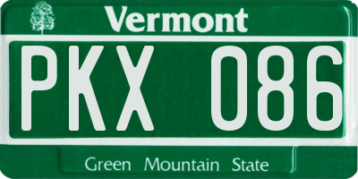 VT license plate PKX086