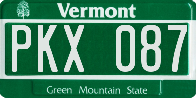 VT license plate PKX087
