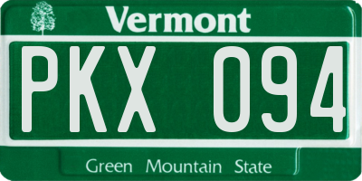 VT license plate PKX094