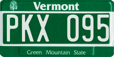 VT license plate PKX095