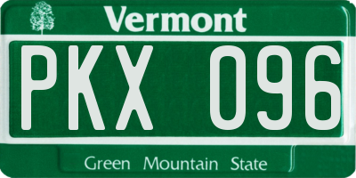 VT license plate PKX096
