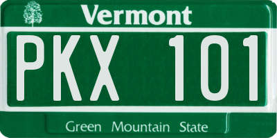 VT license plate PKX101
