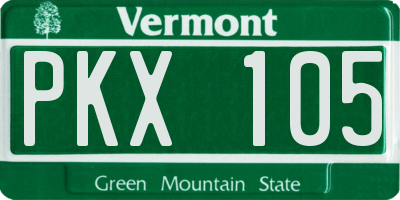VT license plate PKX105