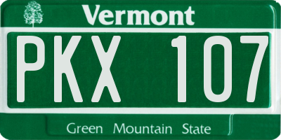 VT license plate PKX107