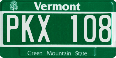 VT license plate PKX108