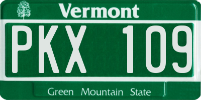 VT license plate PKX109