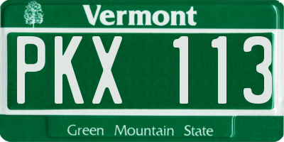 VT license plate PKX113