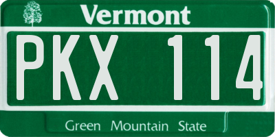 VT license plate PKX114