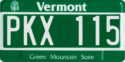 VT license plate PKX115