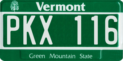 VT license plate PKX116