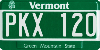 VT license plate PKX120