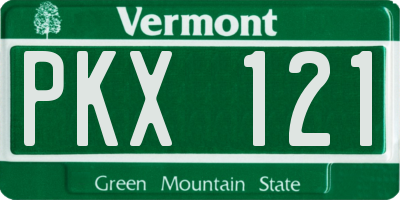 VT license plate PKX121