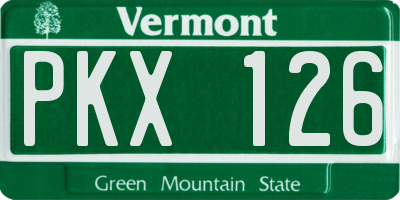 VT license plate PKX126
