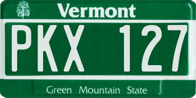 VT license plate PKX127
