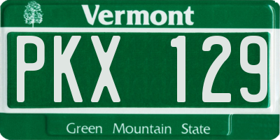 VT license plate PKX129