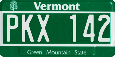 VT license plate PKX142