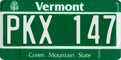 VT license plate PKX147