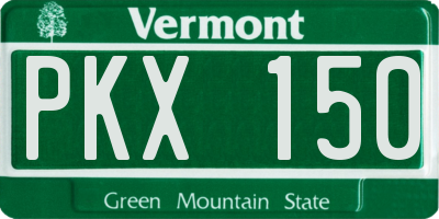 VT license plate PKX150