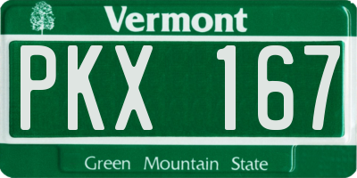 VT license plate PKX167