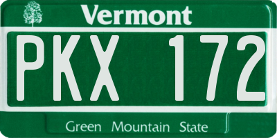 VT license plate PKX172